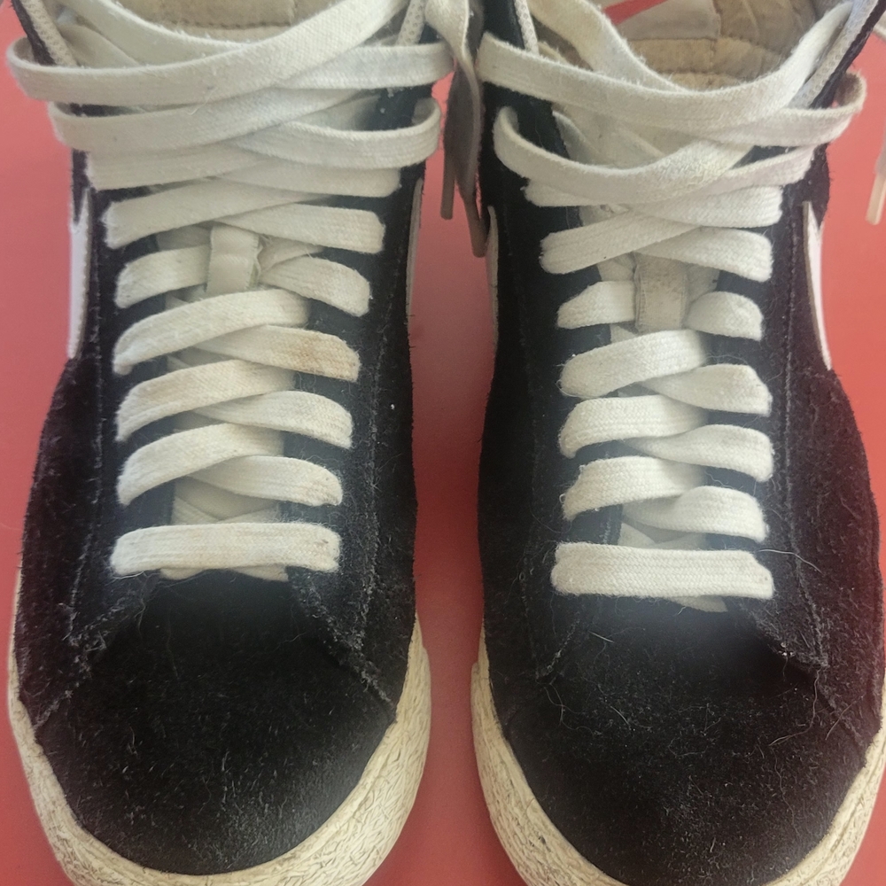 Nike Blazer High Black and White Suede Sneakers. Size 7Y